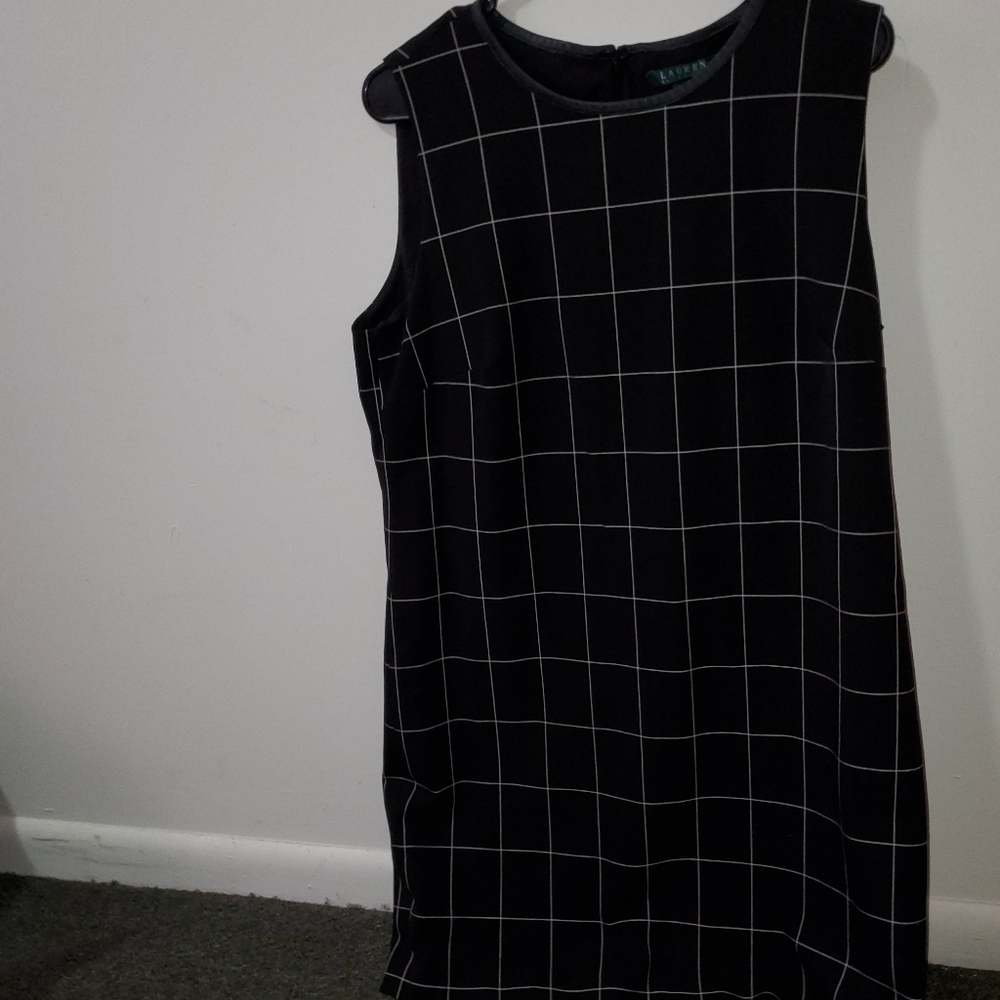 Black dress white stripes